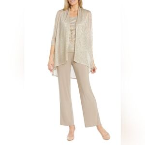 RM RICHARDS Metallic 3-Piece Dressy Pants Set